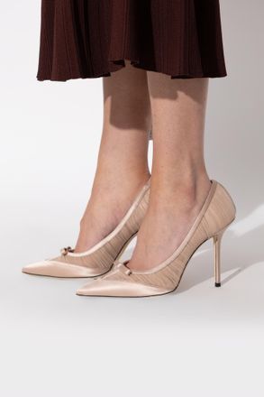 Jimmy Choo London Love Mesh Heeled Shoes, Womens, Beige