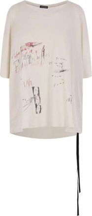 Ann Demeulemeester lu Relax Fit Boxy Tshirt With everything is Fine Sketch Print