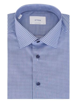 Eton twill check shirt - Blue