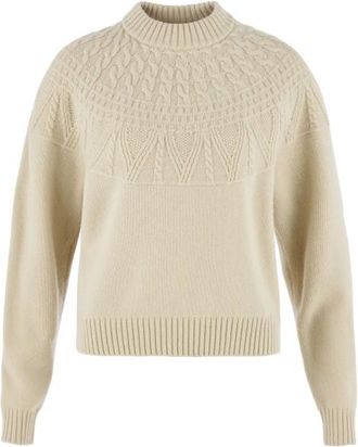 Fj&auml;llr&auml;ven &Ouml;vik Solid Jacquard Knit Wollpullover f&uuml;r Damen | beige
