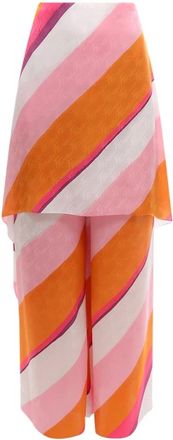 Fendi Ff Color-block Draped Broeken - Dames - Wijde Broeken - Veelkleurig - S - Broeken