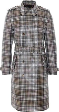 Burberry Geruite Double-Breasted Trenchcoat - Heren - Mantels - Veelkleurig - Maat: M Katoen