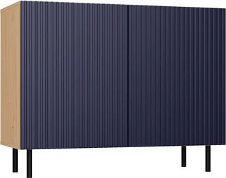 Topeshop Cami - Aparador 2 Puertas Glamour - 100x40x78 Cm - 4 Nichos De Almacenaje - Puertas De Lamas