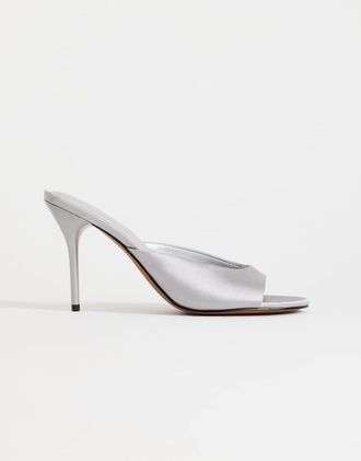 Topshop Nasim - Sabot con tacco alto in raso grigio