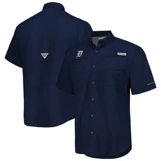 Columbia Mens Columbia Navy Detroit Tigers Tamiami Omni-Shade Button-Down Shirt at Nordstrom, Size Small