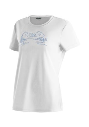 Maier Sports T-Shirt MAIER SPORTS Wilma Print, Damen, Gr. 50, weiss (wei&szlig;), 100% Polyester, Rundhals, Shirts T-Shirt, Damen Funktionsshirt, Freizeitshirt mit Aufdr