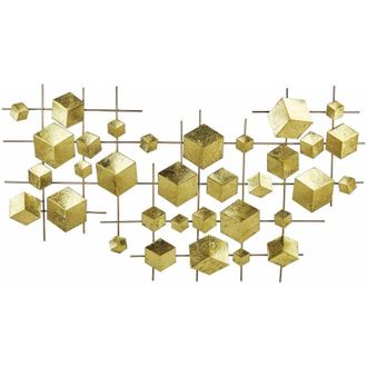Beliani Beliani - Decorazione da parete in metallo dorato 89 x 45 cm cubi geometrici Flerovium