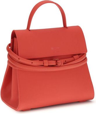 Moschino Womens Tie Me Top Handle Bag Red Silicone