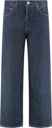 A Gold E Straight Jeans, female, Blue, Size: W28 Wide-leg jeans with metal details