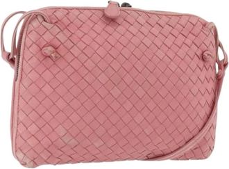 Bottega Veneta Pre-owned Cross Body Bags, female, Pink, Size: ONE SIZE Pre-owned Vintage Shoulder Bag