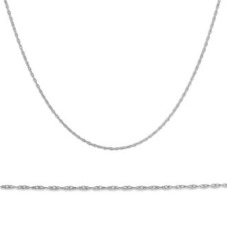Pompeii3 Solid 10k White Gold 18 Dainty Chain With Spring Ring