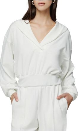 Hinnominate V-neck Hoodie - Dames - Hoodies - Wit - XS - Polyester - Hoodies & sweatvesten