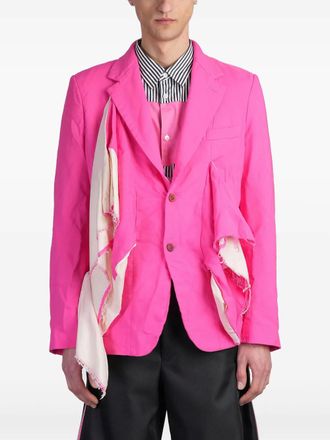 Comme Des Gar&ccedil;ons ruffle-detailing blazer - men - Polyester - L - Pink