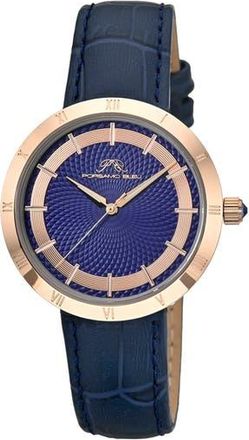 Porsamo Bleu Monroe Leather Strap Watch in Blue Rose Tone at Nordstrom Rack