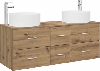 vidaXL Juego De Muebles De Ba&ntilde;o 3 Uds. Roble Artisan Vidaxl