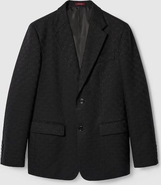 Gucci GG Cotton Blend Canvas Jacket, Size 44 IT, Black