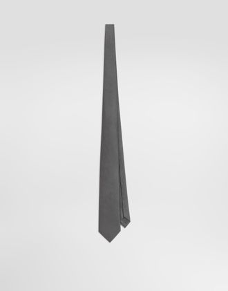 Dolce & Gabbana Satin Jacquard Tie - Man Ties And Pocket Squares Gray Onesize