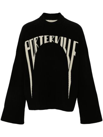 Rick Owens BlackWhite High-Neck Sweater
