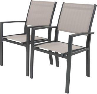 Habitat et Jardin Habitat Et Jardin - Juego De 2 Sillas Para Jard&iacute;n- Textileno tropic - Phoenix - Topo