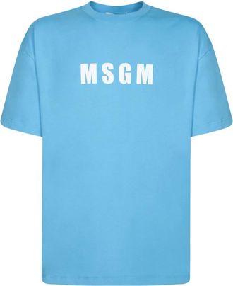 Msgm Hombre, Camisetas, Azul, Talla: M