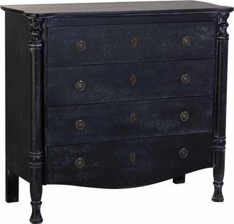 Wanderlust Deco C&oacute;moda de madera lacada envejecida de 4 cajones 100 x 40 x 90h cm