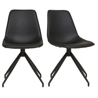 Moloo Silla giratoria 360 en piel sint&eacute;tica negra (x2)