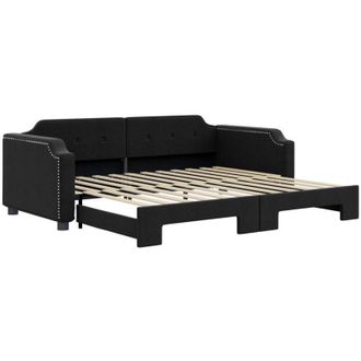 vidaXL Sof&aacute; Cama Nido Tela Negro 80x200 Cm Vidaxl