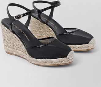 Stuart Weitzman bareitall ankle strap wedge espadrille sandals