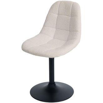 Hhg Nunca usado] Silla de comedor HHG 898, silla de cocina silla giratoria, acero mvg tela/textil bouclé (450g/m²), beige