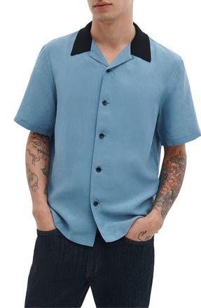 Rag & Bone Avery Slub Camp Shirt in Light Blue at Nordstrom, Size Xx-Large