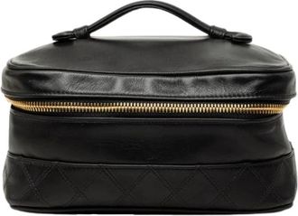 Chanel Pre-owned Vanity Bag - Dames - Vintage Handtas - Zwart - ONE Size - Leer - Vintage