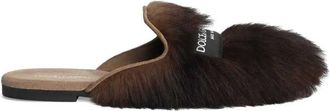 Dolce & Gabbana su&egrave;de en shearling pantoffels