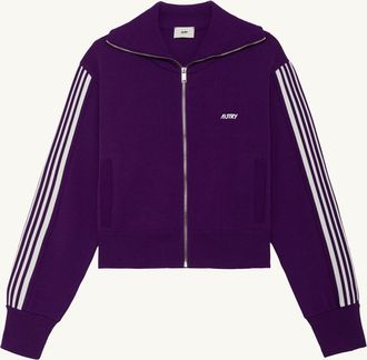 Autry GIACCA IN VISCOSA LAVORATA A MAGLIA STILE TENNIS CON ZIP DONNA