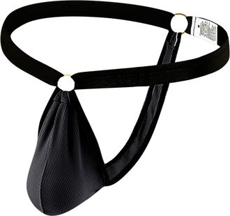 Generic Mens Ball Pouch G Strings Thongs Ice Silk Jock Strap Sports Supporters Briefs Lingerie Breathable Bulge Enhancement Bikini with Contour Pouch Thongs U