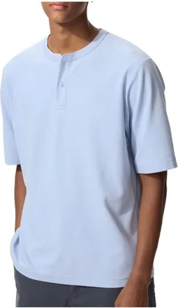 Uniqlo Dry Waffle Henley Neck T-Shirt Short Sleeve Blue 483924-61