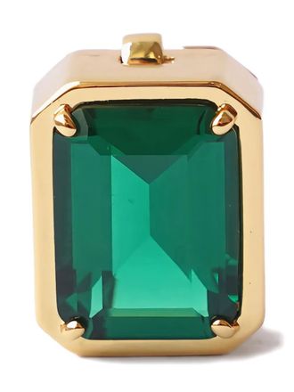 Izabel Display Mega rectangle button cover - unisex - 18K Gold-Plated Recycled Brass/Cubic Zirconia - One Size