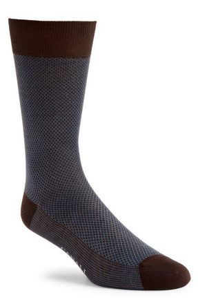 Canali Geometric Jacquard Dress Socks in Brown at Nordstrom, Size Medium