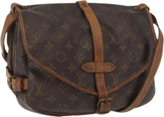 Louis Vuitton Pre-owned Cross Body Bags, female, Brown, Size: ONE SIZE Pre-owned Canvas Cross Body Bag