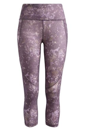 Sweaty Betty Power Workout Crop Leggings in Purple Erosia Print at Nordstrom, Size X-Small