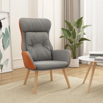 vidaXL Sill&oacute;n De Relax De Tela Y Pvc Gris Claro Vidaxl