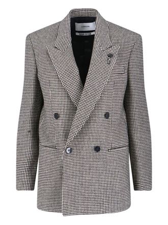 Lardini houndstooth-pattern double-breasted blazer - Black