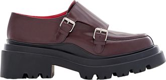 Plan C Buckled Leather Loafers With Chunky Rubber Sole