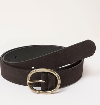 Fat Face FatFace Chocolate Brown Interest Buckle Suede Belt
