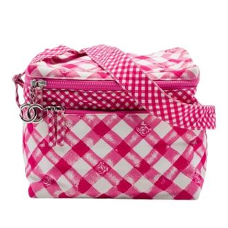 Chanel Pre-owned Gingham Canvas Shoulder Bag - Dames - Pre-owned - Roze - Maat: ONE Size