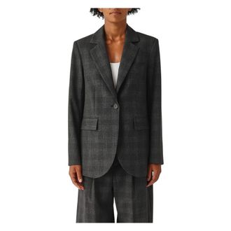 Meimeij Dames, Jassen, Zwart, Maat: 2XS Viscose