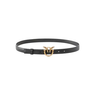 Pinko Dames Riem Love Birds Leer 2cm - Dames - Riemen - Zwart - L - Leer - Accessoires