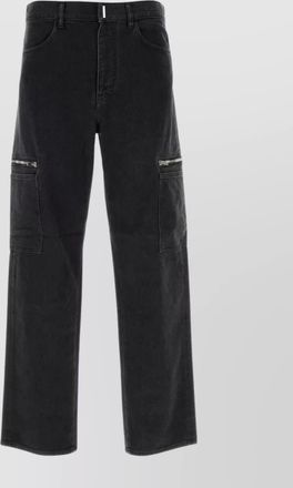 Givenchy cargo jeans with wide leg and stretch cotton