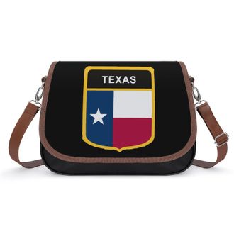 Generic Flag Of Texas State Crossbody Bags for Women Fashion Leather Shoulder Handbags With Adjustable Strap