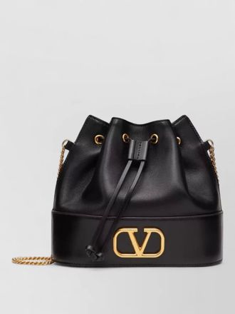 Valentino Garavani bucket bag gold tone hardware chain strap
