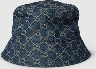 Gucci GG Cotton Denim Bucket Hat, Blue, Cotton